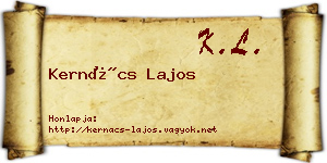 Kernács Lajos névjegykártya