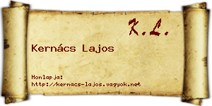 Kernács Lajos névjegykártya